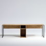 Hanah Home Mesa de Estudio L196 Roble Tablero Partículas Melamina 240x74x60 cm